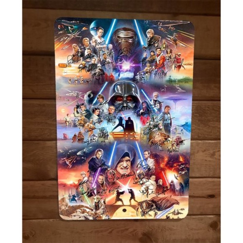 Star Wars Saga Autograph Poster Reprint 8x12 Metal Wall Sign